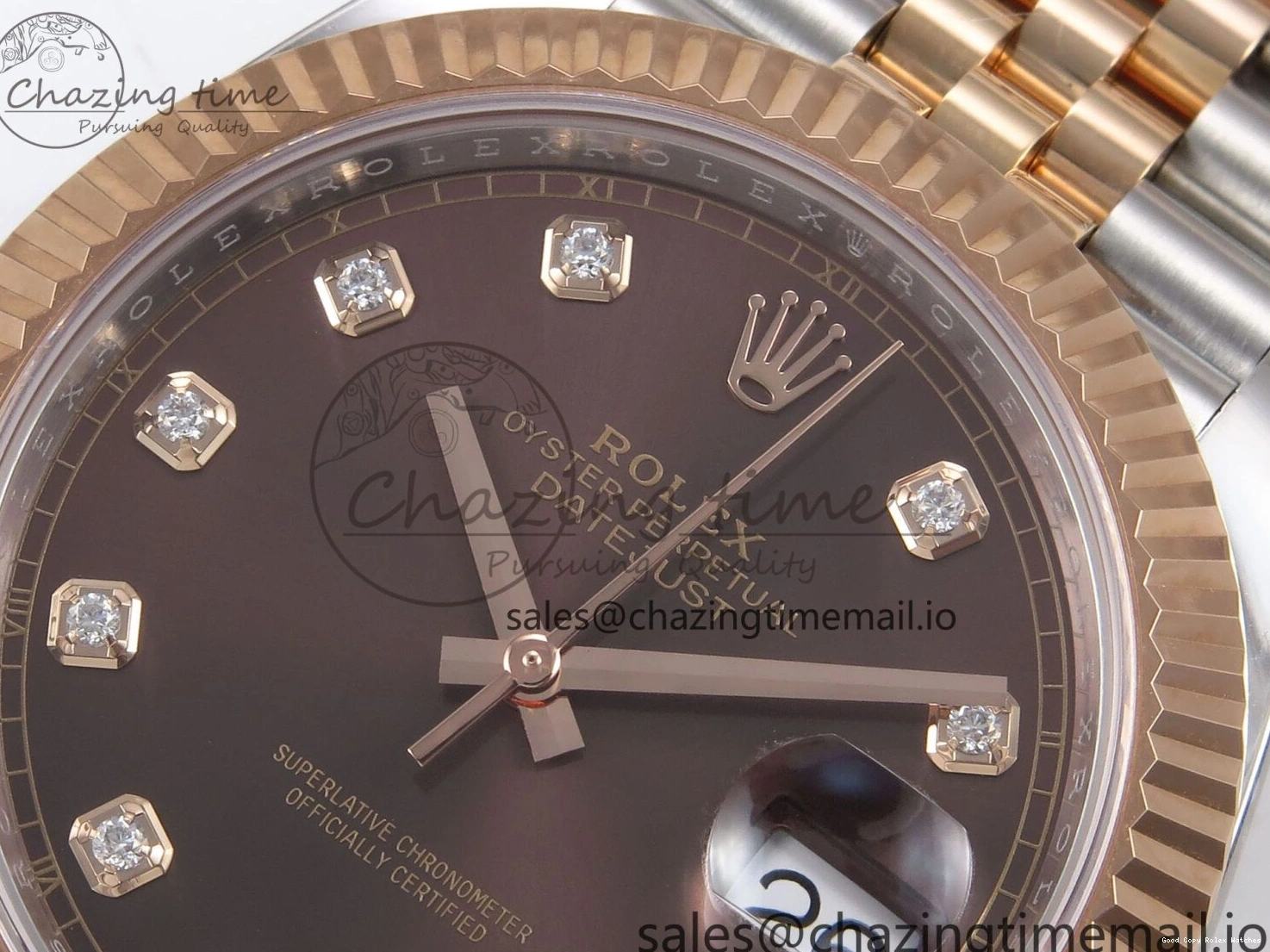 Good Copy Rolex Watches SH3235（Gain ARF Edition 126331 SS Brown DateJust Bracelet 1111 on RG Jubilee 1:1 41 Diamonds 904L Best Thermal Steel Weight） Dial 1230